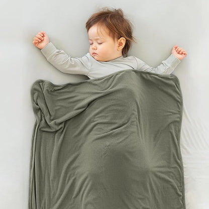 Ultra-Soft Rayon Made from Bamboo Baby Blanket - 30x40 Inches Double-Layer Swaddle Blanket, Breathable & Hypoallergenic, Lightweight Nursing Cover, Stroller Blanket for Infants & Toddlers