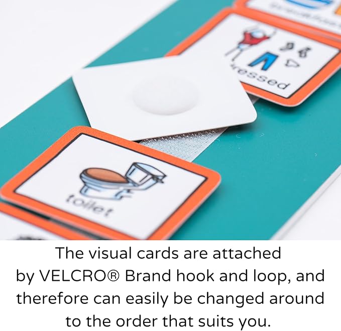 Morning and Bedtime Routine Chart with 12 visual symbols pecs cards by Create Visual Aids to support routine, transition for children, autism, aspergers, ADHD, speech and language delay.