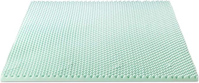 Best Price Mattress 2 Inch Egg Crate Memory Foam Mattress Topper with Calming Aloe Infusion, CertiPUR-US Certified, Twin