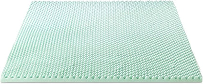 Best Price Mattress 2 Inch Egg Crate Memory Foam Mattress Topper with Calming Aloe Infusion, CertiPUR-US Certified, Twin XL,Green
