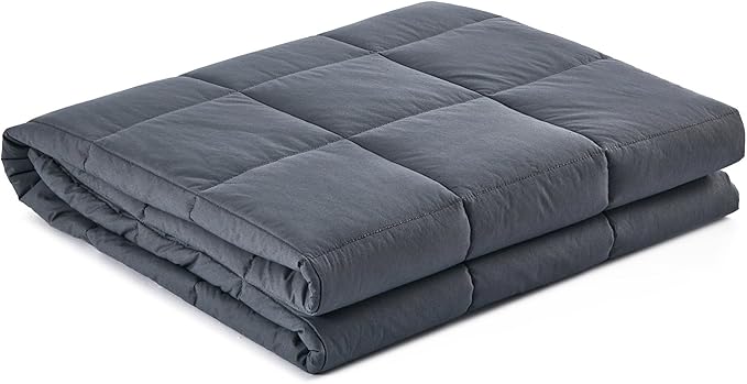 RelaxBlanket Premium Cotton Adult Weighted Heavy Blanket | 60''x80'',17lb | Enjoy Natural Deep Sleep | Dark Grey