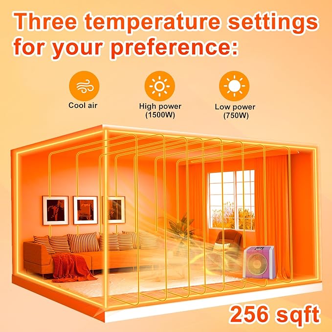 HEATIT Space Heater for Indoor, Digital Display with Thermostat, 1-12H Timer, Fan Mode,1500W/750W, Electric Space Heater for Office, Bedroom,Pink,10.6"Dx7.0"W x 11.8"H