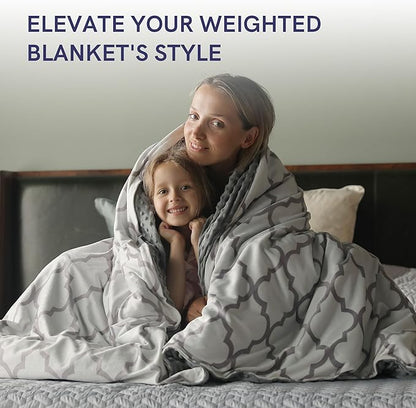 YnM Fuzzy Duvet Cover for Weighted Blankets (Lattice Scroll 60''x80'')