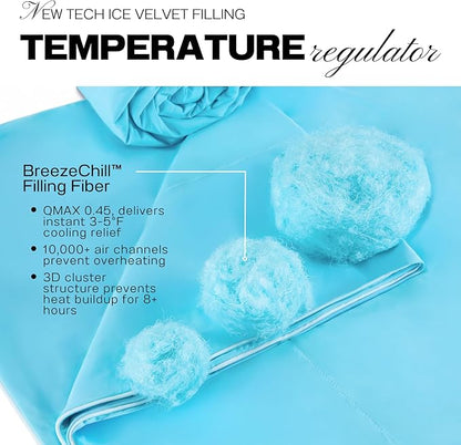 PROMEED Weighted Cooling Comforter for Menopause - Gentle Pressure Cooling Blanket with QMAX 0.45 Tech, Hot Flash & Night Sweat Relief, Breathable & Machine Washable, 6LB Measures 87"x91"