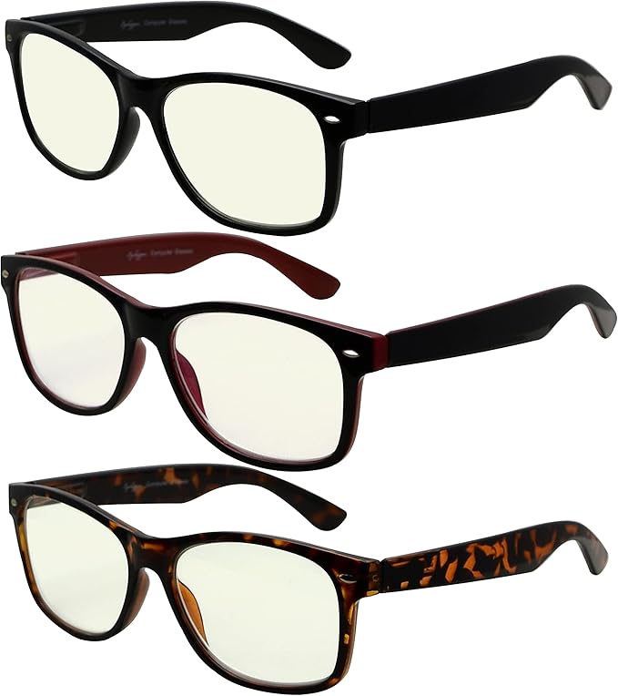 Eyekepper 3-Pack Reading Glasses Blue Light Blocking For Women Men Computer Readers +1.75