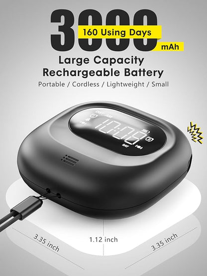 ROCAM Rechargeable Vibrating Alarm Clock Bed Shaker, 3000mAh Portable Travel Clock Under Pillow for Teens, Deaf People, Heavy Sleepers, Adults – 160-Day Standby, Great for Bedroom or Dorm Use