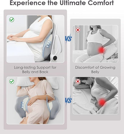 Pregnancy Pillows for Sleeping, Memory Foam Maternity Pillow Support for Back Belly HIPS, Adjustable Travel Wedge Pillow for Pregnant Women, Side Sleeping Pregnant Pillows with Cooling Pillowcase