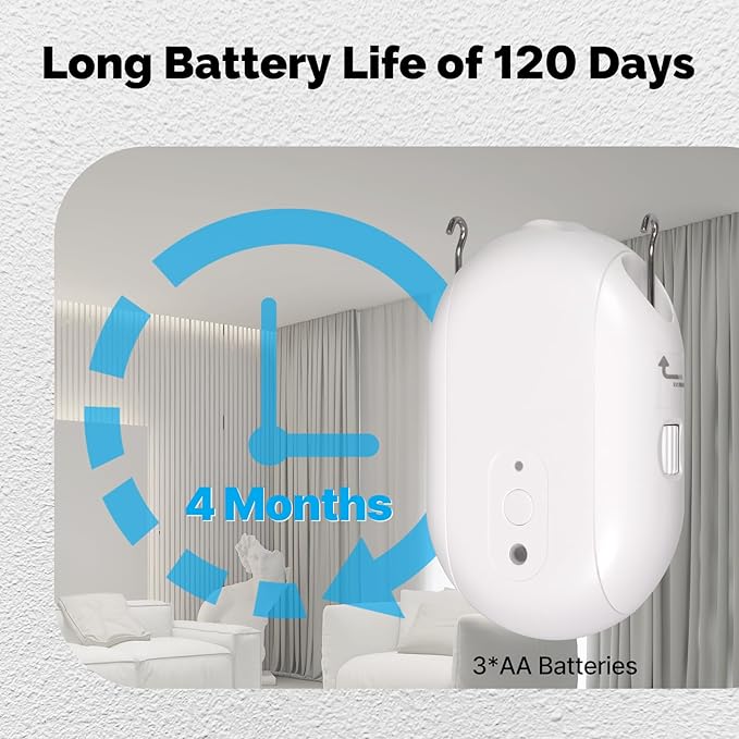 Automatic Curtain Opener, easy to install，with Remote Smart Curtain ，Bluetooth Curtain Robot with App, Voice, Rails Compatible with Alexa, Google Home, Tuya, Smart Life APP (ZigBee Gateway)