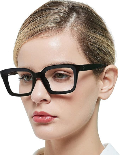 MARE AZZURO Blue Light Blocking Reading Glasses Women Computer Readers 0 1.00 1.25 1.50 1.75 2.00 2.25 2.50 2.75 3.00 3.50 4.00 5.00 6.00 (Black, 225)