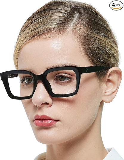 MARE AZZURO Blue Light Blocking Reading Glasses Women Computer Readers 0 1.00 1.25 1.50 1.75 2.00 2.25 2.50 2.75 3.00 3.50 4.00 5.00 6.00 (Black, 175)