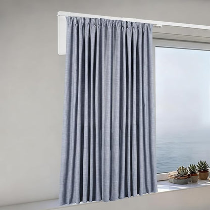 Smart Curtains System, Electric Curtain Track with 4 Slide Rails(38in Per) Motor & Timing Function, Voice App Remote Control Electric Curtain Rod Track for Bedroom, Living Room, Study Etc