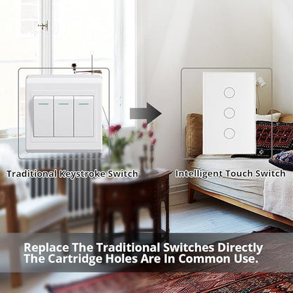 WiFi Smart Wall Light Switch Glass Touch Panel Wireless Remote Control by Mobile APP Anywhere Compatible with Alexa,Timing Function No Hub Required (Wall Switch 1 Gang).