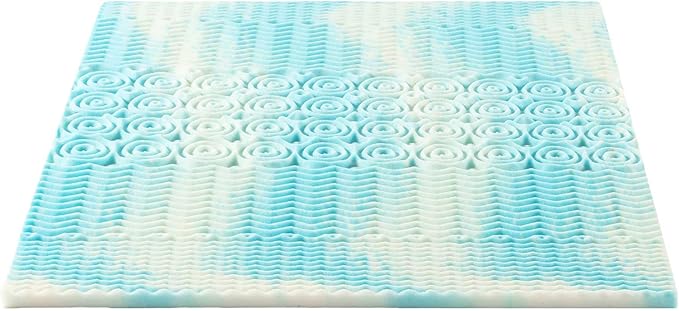 Best Price Mattress 3 Inch 5-Zone Swirl Gel Aerobreeze Foam Mattress Topper, CertiPUR-US Certified, Dorm Essentials, Twin