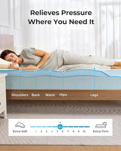 PERLECARE Medium Firm Mattress Topper Queen – 3 Inch Gel Memory Foam Bed Topper for Pressure Relief, Breathable Soft Bamboo Mattress Pad with Removable Non-Slip Cover, CertiPUR-US Certified
