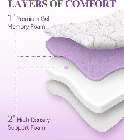 SINWEEK 3 Inch Firm Queen Mattress Topper with Cooling Gel Memory Foam & Ventilated Cover - Stretch Straps & Anti-Slip Bottom, CertiPUR-US Certified, Pressure Relief for Back/Stomach/Side Sleepers