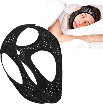 Breathable Upgraded Anti-Snoring Chin Strap with Mesh Structure, Adjustable Jaw Protection Anti-Snoring Strap, Durable Material for Improved Tear Resistance, Comfortable Natural Solution Snore Stopper