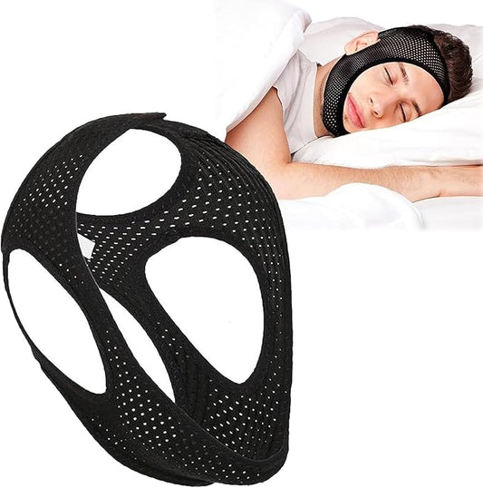 Breathable Upgraded Anti-Snoring Chin Strap with Mesh Structure, Adjustable Jaw Protection Anti-Snoring Strap, Durable Material for Improved Tear Resistance, Comfortable Natural Solution Snore Stopper