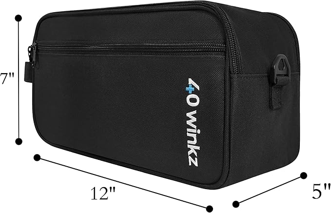 40Winkz CPAP Carrying Case for Travel – Fits ResMed AirMini, Z1, Z2 & Mini Machines, Compact Portable Travel Bag with Shoulder Strap, Luggage Sleeve & Organizer Pockets (Black)
