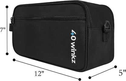40Winkz CPAP Carrying Case for Travel – Fits ResMed AirMini, Z1, Z2 & Mini Machines, Compact Portable Travel Bag with Shoulder Strap, Luggage Sleeve & Organizer Pockets (Black)