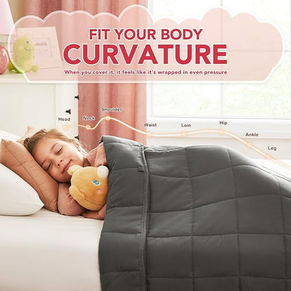 CuteKing Weighted Blanket (3lbs, 36"x48", Grey) Heavy Blanket for 40-60lbs, Weighted Blanket for Cooling & Heating with Premium Glass Beads, Soft Thick Blanket All-Season