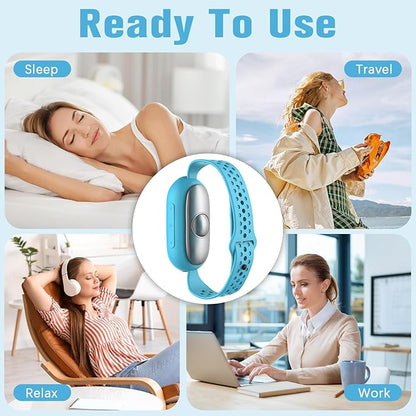 Sleep Aid Device, Hand Micro-Current Sleep Instrument Anxiety Device, Portable Rechargeable Sleep Aid for Anxiety and Insomnia (Blue)