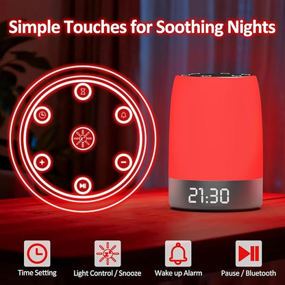 Red Light Therapy Sleep- 5 Level Red Night Light (620-690nm) for Melatonin Support, Smart APP with Sleep Sounds for Deep Relaxation, Bedroom Sleep Light for Adults Kids