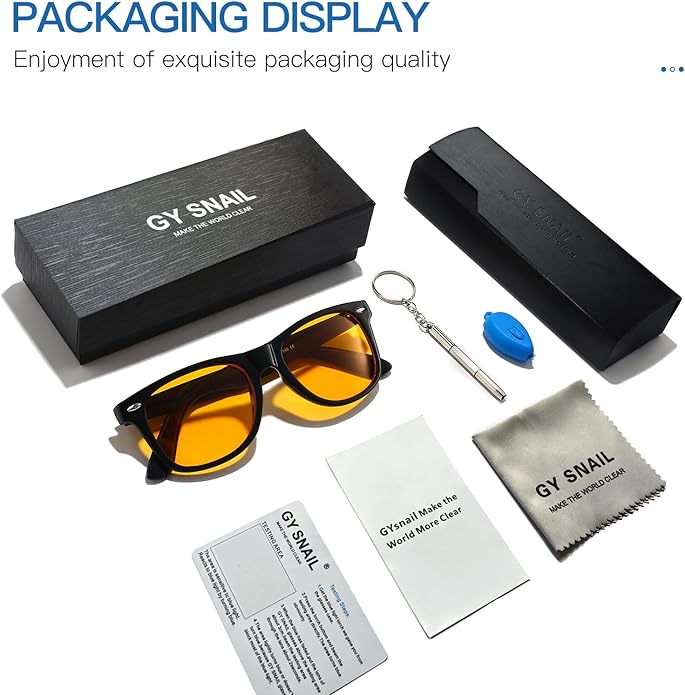 Gysnail Blue Light Blocking Computer Glasses Men/Women, Eye Fatigue Relieve & Better Sleep, Blue Blocker Gaming Glasses