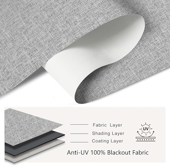 Bringnox No Drill Motorized Blinds with Remote,Blackout Windows,with Apple Homekit,Alexa,Google, with App,Voice Control Custom Size
