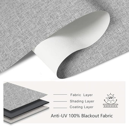 Bringnox No Drill Motorized Blinds with Remote,Blackout Windows,with Apple Homekit,Alexa,Google, with App,Voice Control Custom Size