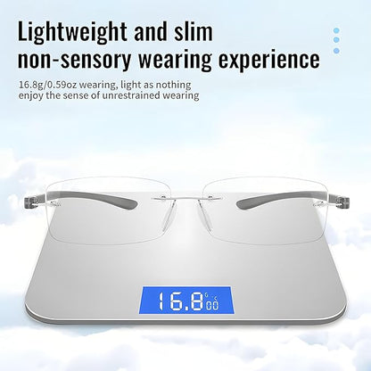 Bhigh 2 Pack Reading Glasses Blue Light Reading Glasses men's reading glasses for women Frameless Computer Reading Glasses