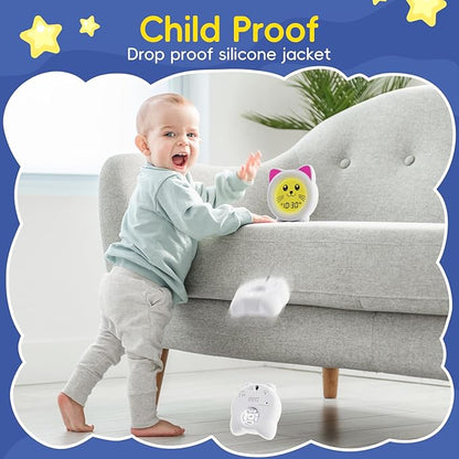 B&H Sleep Trainer Clock for Toddler - Rechargeable Kid Ok to Wake Clock, Cute Cat Girls Alarm Clock, Drop Proof, Night Light, Science-Backed Lighting for Peaceful Sleep and Ready to Rise Mornings