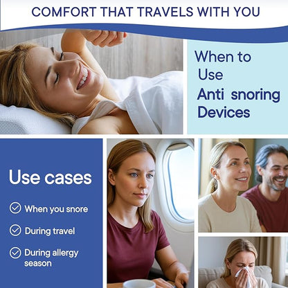 Anti Snoring Devices, Adjustable Snore Stopper for Men and Women, Snoring Solution, Individually Packaged & Reusable – 4 Pack