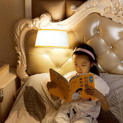 Bed Reading Light Headboard Reading Light with Adjustable Hook, Dimmable Book Light for Reading in Bed Bedtime Reading Lamp, 3 Color Modes and Battery Operated