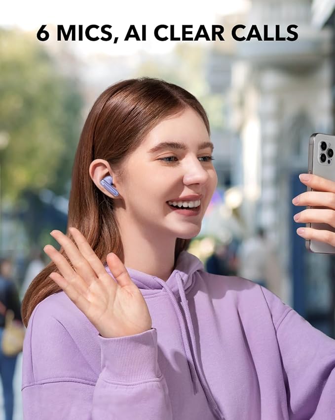 Soundcore P40i by Anker, Noise Cancelling Wireless Earbuds, Adaptive Noise Cancelling to Environments, Heavy Bass, 60H Playtime, 2-in-1 Case and Phone Stand, IPX5, Wireless Charging, Bluetooth 5.3