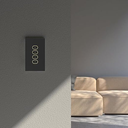LIFX Smart Switch – in-Wall 4-Button Light Switch with App & Voice Control, Schedules, Soft Switching for Smart & Standard Lights, Haptic Touch, Backlit Design, SWAU2G4BL