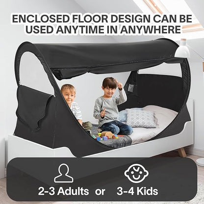 LEEDOR® Bed Tent Dream Tents Bed Canopy Shelter Cabin Indoor Privacy Warm Breathable Pop Up Twin/Full/Queen for Kids and Adult Patent Pending(Mattress Not Included)