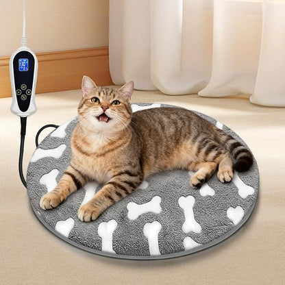 Bestio Cat Heating Pad，16 in Dog Cat Heating Pad，Obtained MET and UL Dual Certification,Smart Thermostat Switch from 1-24 Hours,Indoor Pet Heating Pad for Cats Dogs, Rabbit Pet Heated Pad