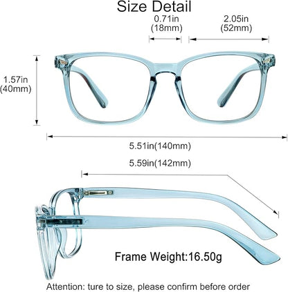 YEIN Progressive Multifocus Reading Glasses, Spring Hinge Blue Light Blocking Glasses for Women Men, No Line Multifocal Readers with Clear Lenses (+0.00/+2.25 magnification)