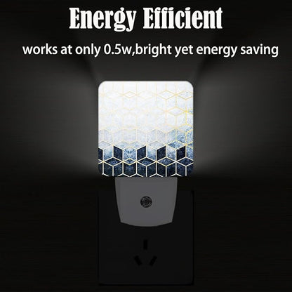 Black Grey Cubes Night Light,Plug-in Nightlights Auto Sensor Night Lamp Dusk-to-Dawn Lamp Home Decor for Nursery Children Girls Boys