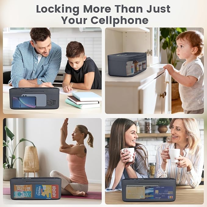 Timed Lock Box,Phone Lock Box with Timer Unplug from Phones Snacks Video Games & Cravings,2-in-1 Quick Lock or Timer Lock Mode - 30 Days Max,Productive & Focused Phone Jail Box for Safe