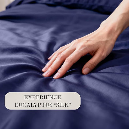 Eucalyptus Sheets - Infused with Silver for Anti-Odor, Softer Than Silk Fibers, More Cooling Than Cotton - Perfect for Hot Sleepers & Sensitive Skin - 100% Tencel Lyocell - Cali-King Sheet Set