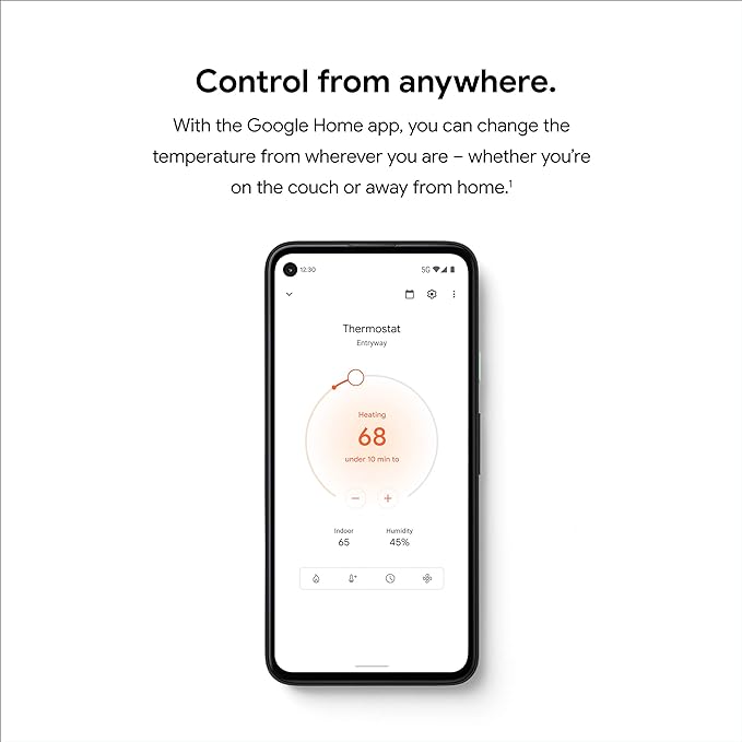 Google Nest Thermostat - Smart Thermostat for Home - Programmable Wifi Thermostat - Fog