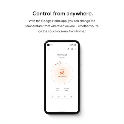 Google Nest Smart Thermostat for Home, Programmable WiFi Thermostat - Fog (Renewed)
