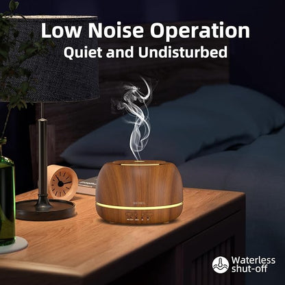 300ML Essential Oil Diffuser with Remote Control,7 LED Colour Lights,4 Timer, Quiet,Ultrasonic Aromatherapy Diffuser for Bedroom, Living Room, Desk,Office