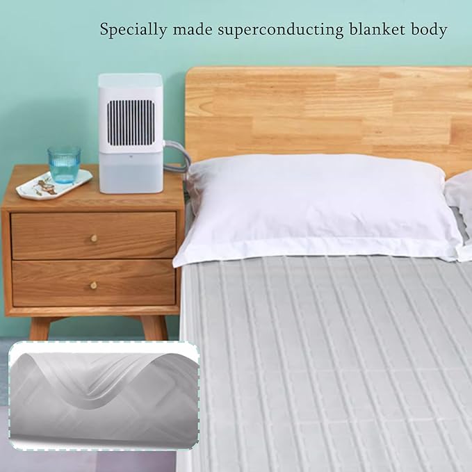 Water Cooling Mattress Pad, Smooth Jet Cooling Mattress Pad Bed Cooling System,Remote Control, Hydro Cooled Mattress Topper, Silent Operation For Rental Housing, Shops, Offices(Size:1.6*1.4m)