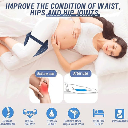 Knee Pillow for Side Sleepers, Ergonomic Leg Pillow for Side Sleeping, Sciatica Pain Relief Pillow for Soothing, Memory Foam Support Suitable for Back, Leg, Knees, Ankle Joints and Spine