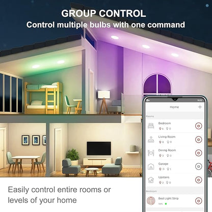 Sengled Smart Bulbs, BR30 Smart WiFi Flood Light Bulb That Work with Alexa Google, E26 Base, CRI>90, 650LM (65W Equivalent), Dimmable Color Light Bulbs, 2.4GHz WiFi Only, No Hub Required, 4 Pack