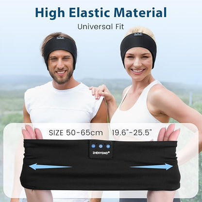 Sleep Headphones Wireless Bluetooth 5.4 Headband, Sports Earphones Sleep Earbuds with HD Stereo Speaker Microphone for Workout Jogging Yoga Insomnia Air Travel Meditation Unique Gifts Black