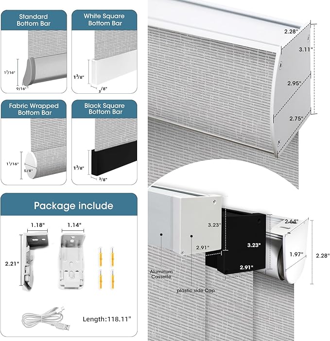 SmartWings Motorized Light Filtering Shades, 70% Blackout, Custom Size, Rechargeable Battery, Works with Matter/Apple HomeKit, Alexa, Thread/Zigbee, Remote Optional, 70% Safari Smoke