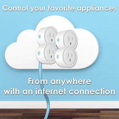 Deco Gear 4 Pack WiFi Smart Plug (Compatible with Amazon Alexa & Google Home), Control Appliances and Electronics from Anywhere
